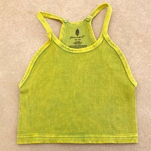 Free People Movement Happiness Runs Crop in Vintage Bright Lime size XS/S